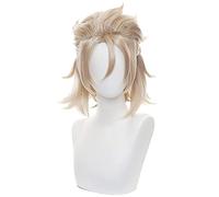 2022 Peluca de sacarosa de , Genshin Impact Suclay Peluca de Cosplay con Orejas de Clip y Tapa de Peluca, Peluca de Cosplay Azul Verde Recto ( Color : Albedo )