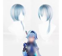 2022 Peluca Genshin Impact de 17 pulgadas, peluca Eula de cosplay de anime, peluca blanca degradada azul con gorro de peluca gratis, for Halloween, fiesta, carnaval, vida nocturna, conciertos, bodas