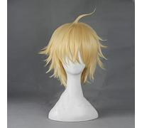 2022 Seraph of The End Mikaela Hyakuya Cosplay Pelucas Rubia Corta Retún Cola Peluca Resistente al Calor Pelo sintético Kuzz6092 (Size : KUZZ6092)