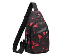 2022 Versión Coreana Bolso de Pecho Moda Hombres Camuflaje Bolso de Hombro Bolso de Hombro de Lona Mochila Pequeña Bandolera Hombre Rojo, rojo, talla única