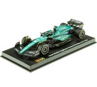 Bburago Fórmula 1 F1 Asto Martin AMR 23 Lance Stroll con Casco (2023) - Escala 1:43 - En réplica Coleccionable de Coche de Carreras Fundido a presión creíblemente Detallada