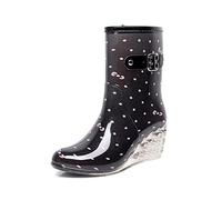 2023 Botines Mujer botas de lluvia Zapatos Plataforma cuña Botas de tacón bajo Moda Otoño Invierno Elegante Botas de Nieve Casual Comodos impermeable Antideslizante cálida Boots fiesta Zapatos