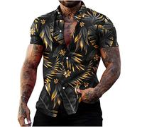 2023 Camisas Manga Corta Hombre, Verano Hawaii Impresión Casual Moda Cuello en V Botones Cárdigan T-Shirt Blusas Camisas Camiseta Suelto Original Playa básic Tops Vacaciones
