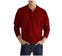2023 Camiseta de manga larga Hombre Cuello en V Botones Color sólido Polo Moda Camiseta Casual T-shirt Slim Fit Caliente camisas Otoño primavera Sudaderas Jersey Fiesta original Tops Deportivos