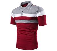 2023 Camiseta para Hombre, Verano Polo Camisa Deporte Manga Corta Patchwork Camiseta Moda Diario Casual Slim Fit T-Shirt Blusas Original Suave básic Camisetas Golf