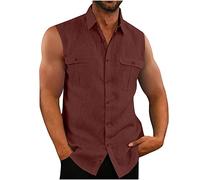 2023 Camisetas de Tirantes Hombre,Verano Algodón y lino Camisa sin mangas Moda básica Casual Deporte gym Original Slim Fit Camisetas de Tirantes Color sólido Tank Top Shirts camisas Tee
