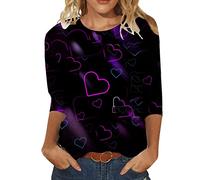 2023 Casual Mujer Casual Camiseta Manga Larga Estampado Cuello Redondo Top Diablo Conjunto Disfraz Mujer, AC., 4XL