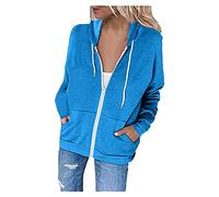 2023 Chaqueta con capucha Mujer otoño Primavera cremalleras Cardigan Manga Larga Cómodo deportivo Sudadera con capucha Abrigo Suelto Moda Casual jogging Sweatshirt bolsillo Color sólido Jersey