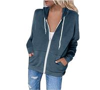 2023 Chaqueta con capucha Mujer otoño Primavera cremalleras Cardigan Manga Larga Cómodo deportivo Sudadera con capucha Abrigo Suelto Moda Casual jogging Sweatshirt bolsillo Color sólido Jersey