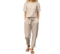 2023 Conjunto Dos Piezas Mujer Casual Camiseta manga larga y Pantalones cordón otoño Primavera Deportivo Jogging Traje Talla grande Suelto Conjunto Moda Cómodo Color sólido Casa Pijama Chandal