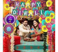 2023 Happy Diwali Party Set Festival of Lights Indian Festival Deepavali Banner Garlands Balloon Set para Decoración Diwali