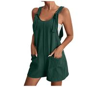 2023 Monos Corto Mujer Verano Elegante Mono de Mujer Petos Largo Monos de Vestir Talla Grande Peto Sin Mangas Monos Cortos Color Sólido Pantalones Anchos de Rectos Playsuit Fiesta de Noche 4XL