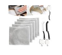 2023 New Multifunctional Non-scratch Wire Dishcloth, Japanese Steel Wire Dish Towel, Multipurpose Dishwashing Rags with Brushes And Hooks