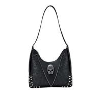 2023 New Underarm Bag Versatile Fashion Handbag Vintage Punk Shoulder Bags For Women Girl Large Capacity Armpit Women's Large Black Bags