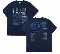 2023 Nuevo Álbum De Música SOS SZA Camiseta con Estampado Gráfico Hombres Mujeres Moda Vintage Camisetas Hip Hop Harajuku Navy,XXL