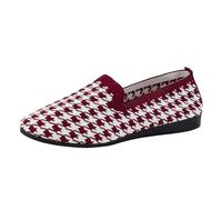 2023 Otoño Europa y Estados Unidos Comercio Exterior Zapatos Planos Solos Zapatos Casual Viento Deportivos con Boca Profunda, rojo, 40 EU