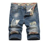 2023 Pantalones Corto Vaquero Hombre Verano Moda Casual Corta Pantalones Roto Elástico Mezclilla Pants Deporte Jeans Jogging Retro Pantalon Denim Fitness Chandal Hombre Pantalones Short Playa