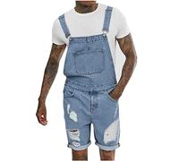 2023 Pantalones Cortos de Vaquero para Hombre Monos Peto Mezclilla Slim Fit Casual Trabajo Jumpsuit Verano Jeans Moda Fiesta Pant