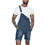 2023 Pantalones Cortos de Vaquero para Hombre Monos Peto Mezclilla Slim Fit Casual Trabajo Jumpsuit Verano Jeans Moda Fiesta Pant