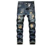 2023 Pantalones Vaqueros para Hombre,Pantalones Casual Moda Jeans Rotos Trend Largo Pantalones Pants Skinny Pantalon Fitness Jeans Largos Pantalones Ropa de Hombre