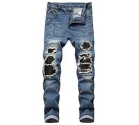 2023 Pantalones Vaqueros para Hombre,Pantalones Casuales Moda Jeans Rotos Trend Largo Pantalones Pants Skinny Pantalon Fitness Jeans Largos Pantalones Ropa de Hombre Talla Grande