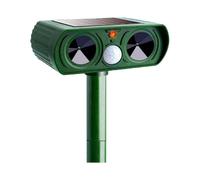 2023 Solar Ultrasonic in Repellent Defender Rat, Squirrel, Deer, Raccoon, Skunk, Rabbit, Mole, Dog, Cat, Waterproof with Motion Detector Green
