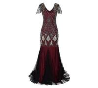 2023 Vestido de noche Mujer Estilo Art Deco Vestido Flapper Latino Vestido Gatsby Tango Vestido De Lentejuelas Samba 1920s Vestido Boda Sexy Vestido Años 20 Vestido Cóctel Charleston Pin Up Vestido de