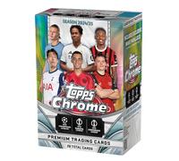2024-25 Topps Chrome UEFA Club Competitions - Value Box. 7 paquetes por caja, 4 tarjetas por paquete.