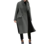 2024 Abrigo Mujer Invierno Rebajas,Abrigo Mujer de Lana Moda Color Sólido Chaqueta Mujer Invierno Casual Gabardina Mujer Invierno con Bolsillos Corte Ajustado Abrigo Mujer Paño Parka Mujer Cardigan