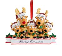 2024 Adornos de Navidad Personalizados,Adorno Colgante de Navidad de Resina de Ciervo,Personalizable 2/3/4/5/6/7/8 Nombre Adornos de Navidad,Decora tu árbol de Navidad
