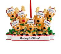 2024 Adornos de Navidad Personalizados,Adorno Colgante de Navidad de Resina de Ciervo,Personalizable 2/3/4/5/6/7/8 Nombre Adornos de Navidad,Decora tu árbol de Navidad