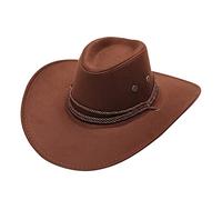 2024 AI - Adulto Casual Sólido Verano Western Moda Vaquero Sombrero de Sol Ancho Sombrero de Sol Sombrero Sombrero Oreja Que Se Mueve, café, Talla única