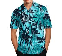 2024 Camisa de Manga Corta Hombre Camiseta Hawaiano Impresión Casual Playa Vacaciones Moda Cuello en V Botones Original T-Shirt Camisa Suelto Fiesta Tops tee Talla Grande