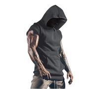 2024 Camisa Deportes Manga Corta Hombres con Capucha Gimnasio Camisetas Corriendo Sudaderas Culturismo Tops Casual Camisa de Entrenamie Hombre Sudadera Hoodie Sudadera Capucha Ajustada Moda Fitness