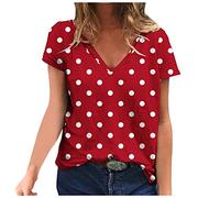 2024 Camiseta de Manga Corta Mujer Moda impresión de Lunares Camisa Verano Suelto Cuello Redondo Tumblr Tops Casual Fiesta T-Shirt Original Basic tee Camisetas Blusa