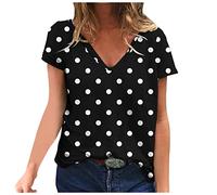 2024 Camiseta de Manga Corta Mujer Moda impresión de Lunares Camisa Verano Suelto Cuello Redondo Tumblr Tops Casual Fiesta T-Shirt Original Basic tee Camisetas Blusa