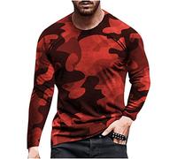 2024 Camiseta de Manga Larga Hombre Camisa Casual Jersey Camuflaje impresión Slim fit Cuello Redondo Moda Original Deportivos Jogging Fitness T-Shirt Camisa Basic Fiesta Tops tee