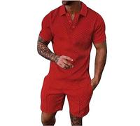 2024 Chándal Estampada para Hombre de Dos Piezas de Verano de 2 Piezas Conjuntos Botones Color sólido Casual Bolsillos Comodidad Elástico Hawaiana Vacaciones Playa Suelta Moda Running Fitness