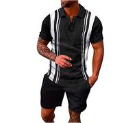 2024 Chándal Estampada para Hombre de Dos Piezas de Verano de 2 Piezas Conjuntos Botones Cuello Solapa Casual Bolsillos Comodidad Elástico Hawaiana Vacaciones Playa Suelta Moda Running Fitness
