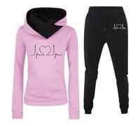 2024 Chándal Mujer Completo Invierno Original, Divertido Estampado Conjunto Ropa de Deportivo 2 Piezas Sudadera con Capucha Manga Larga y Pantalón Jogger para Fitness Jogging