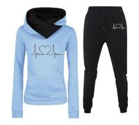 2024 Chándal Mujer Completo Invierno Original, Divertido Estampado Conjunto Ropa de Deportivo 2 Piezas Sudadera con Capucha Manga Larga y Pantalón Jogger para Fitness Jogging