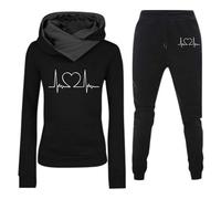 2024 Chándal Mujer Completo Invierno Original, Divertido Estampado Conjunto Ropa de Deportivo 2 Piezas Sudadera con Capucha Manga Larga y Pantalón Jogger para Fitness Jogging