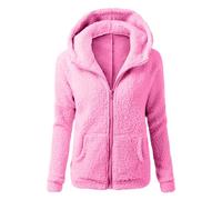 2024 Chaquetas de Felpa Suave para Mujer Cálida Cremallera Abrigo con Capucha Casual Suéter Ligero y Cómodo Sweatshirt Hoodie Talla Grande Rapa Mjuer Invierno Blusas Tops Baratas Cazadora Jersey