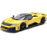 2024 Ferrari F80 Amarillo Tristato Metalizado con Llantas Negras 1:18 Bburago Si
