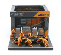 2024 Garaje Pit Lane McLaren Team MCL38 Nº81 Oscar Piastri Con Figuras del Equip