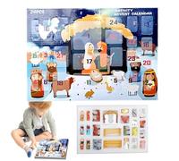 2024, lindas figuras navideñas de cuenta regresiva de la natividad de | Figuras coleccionables novedosas para día festivo para chimenea, escritorio, alféizar de ventana