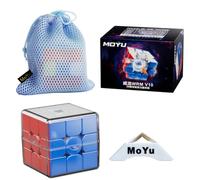 2024 MoYu WeiLong WRM V10 3 x 3 x 3 20 Ball Core Spring Magic Paño Versión 3 x 3 55,5 mm Speed Magic Puzzle Cube Stickerless MY8295 con soporte de cubo y bolsa