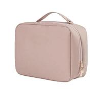2024 New Consulbefor Bag, Multi-Compartment Toiletry Cosmetics Bag, Waterproof Large Capacity Travel Cosmetic Bag, Pu Leather Portable Storage Makeup Bag (Pink)