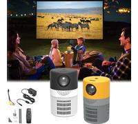 2024 New Cylinder Projector, Cylinder TV Projector, Cylinder Mini Projector with WiFi, 4k Projector Cylinder Ultra HD Projector, Portable Cylander TV Projector for Phone/TV/Laptop (2pcs,Yellow+Black)