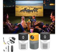 2024 New Cylinder Projector, Cylinder TV Projector, Cylinder Mini Projector with WiFi, 4k Projector Cylinder Ultra HD Projector, Portable Cylander TV Projector for Phone/TV/Laptop (3pcs,Yellow+Black)